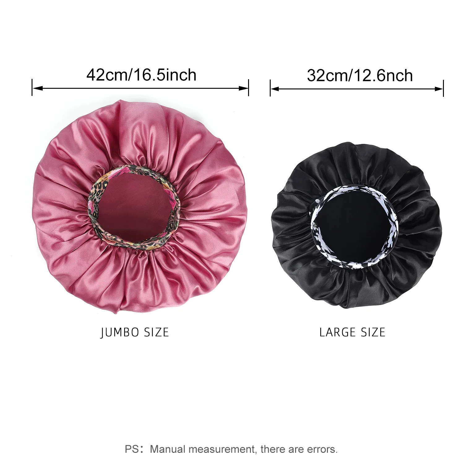Women's Fashion Bonnet Flower Printed Hair Hat with Wide Edge Elastic Silk Smooth Satin Face for Daily Home Sleep Hat