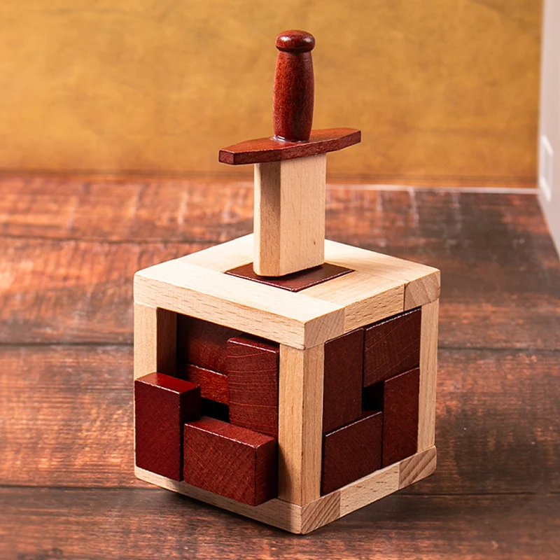 

Unique Gifts Sword Puzzle Box Wooden Brain Teaser Puzzles For Adults Children IQ Challenge Toy Juegos De Inteligencia