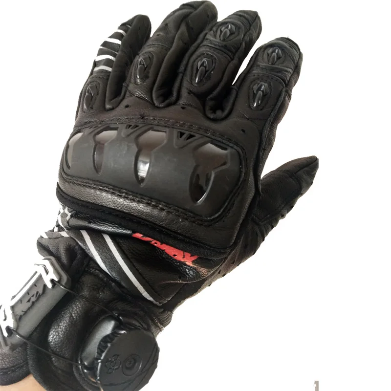 New KNOX ORSA Motorbike Fingerless Gloves Moto motocross motorcycle racing gloves genuine leather guantes Black white color V14