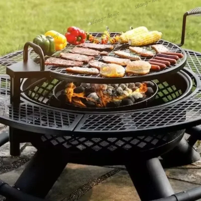 FG 2026 Factory Supply Multifunctional Fire Pit Cooking Wood Burning Outdoor Wood Fireplace