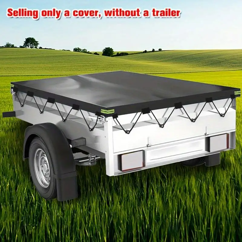 Universel Camping Trailer Cover Waterproof 6000D Oxford Anti UV Top Panel Windproof Cover Flat For Vehicles Cars Transport