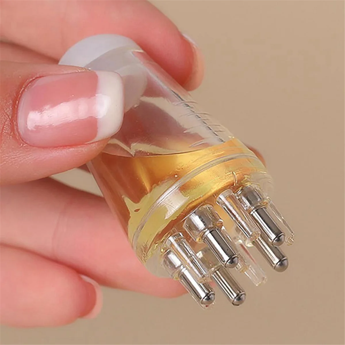 2Pcs Scalp Applicator Liquid Comb Portable Scalp Massage Comb with Roller Ball Essential Oil Hair Care Device,White