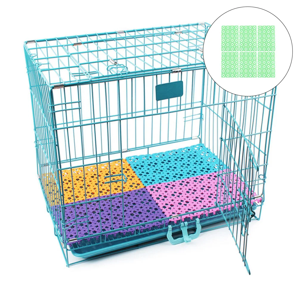 

6Pcs Pet Cage Floor Mat Pads Anti-Slip Drainage Protection for Cages Easy to Clean No Installation
