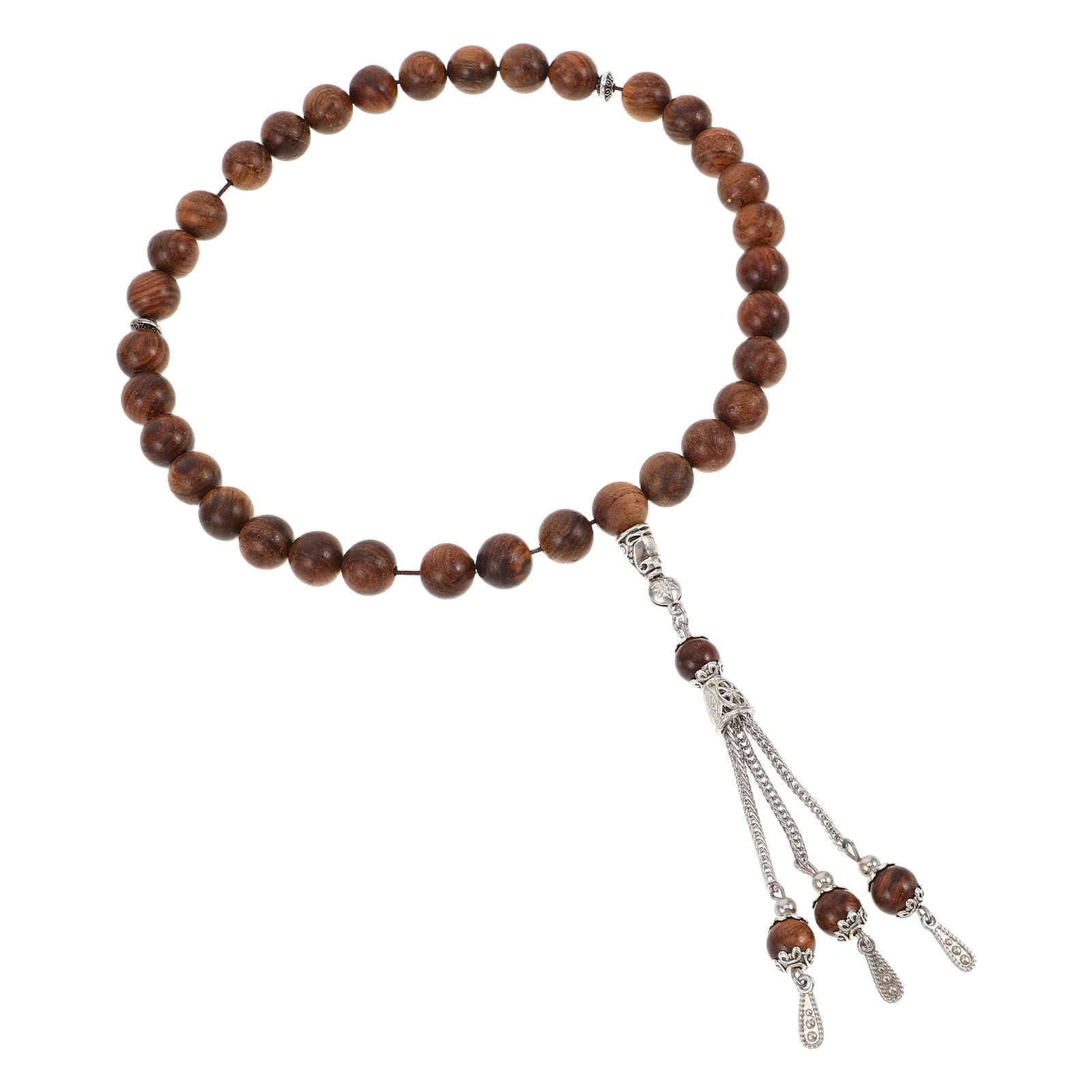

Handmade Wooden Bracelet Natural Rosewood Tasbih Beads For Meditation Islamic Prayer Unisex Beaded Rosary
