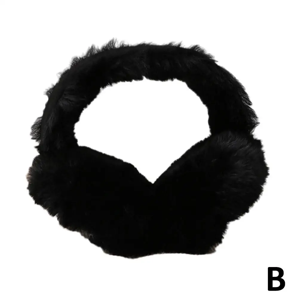 Earmuffs Plush Women's Warm Autumn And Winter Student Ear Folding Cycling Antifreeze Earmuffs Rabbit Fur Imitati C2z9