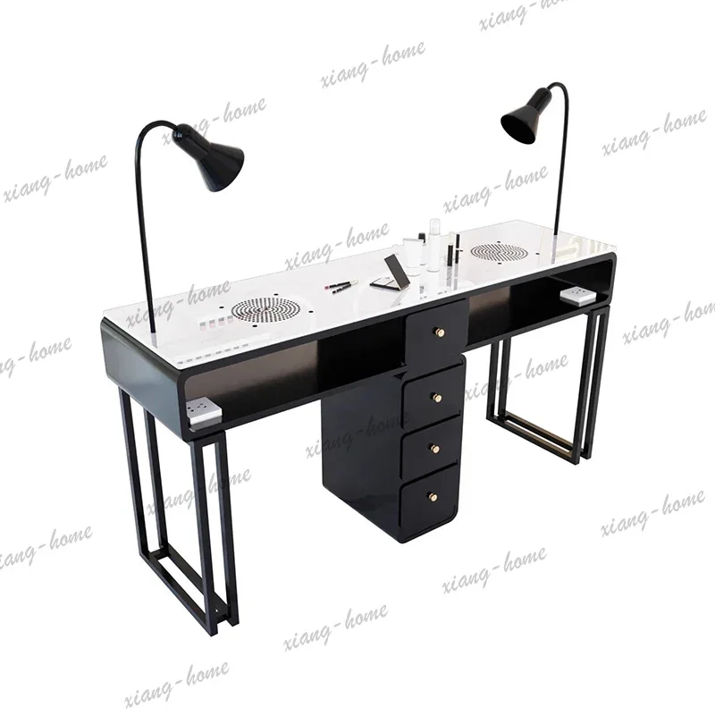 LJY Sleek Durable Nail Table Italian Minimalist Premium Classic Nail Table Beautiful Design Bureau Manucure Salon Furniture