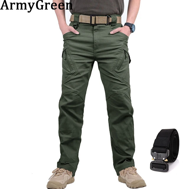 NONE Herren Wasserdichte Cargo Hosen Elastische Mehrere Tasche Militär Männliche Hosen Im Freien Jogger Pant Plus Größe Taktische Hosen Männer 7