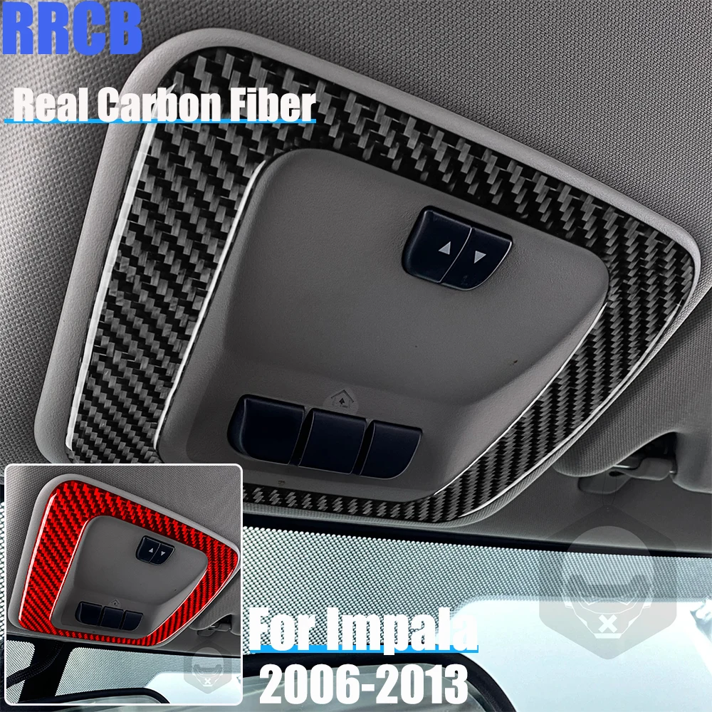 

Real Carbon Fiber Car Accessories Reading Light Frame Decorative Trim Soft Cover Sticker For Chevrolet Impala 2006-2013