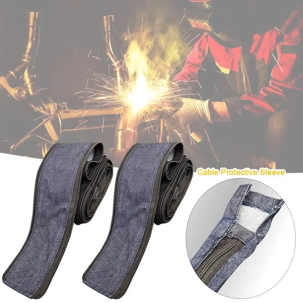 Zipper Welding Gun Cable Cover Plasma Cutting Torch Jacket Cloth Cowboy Cloth Sleeve 4M for TIG welding torch Plasma Cutting
