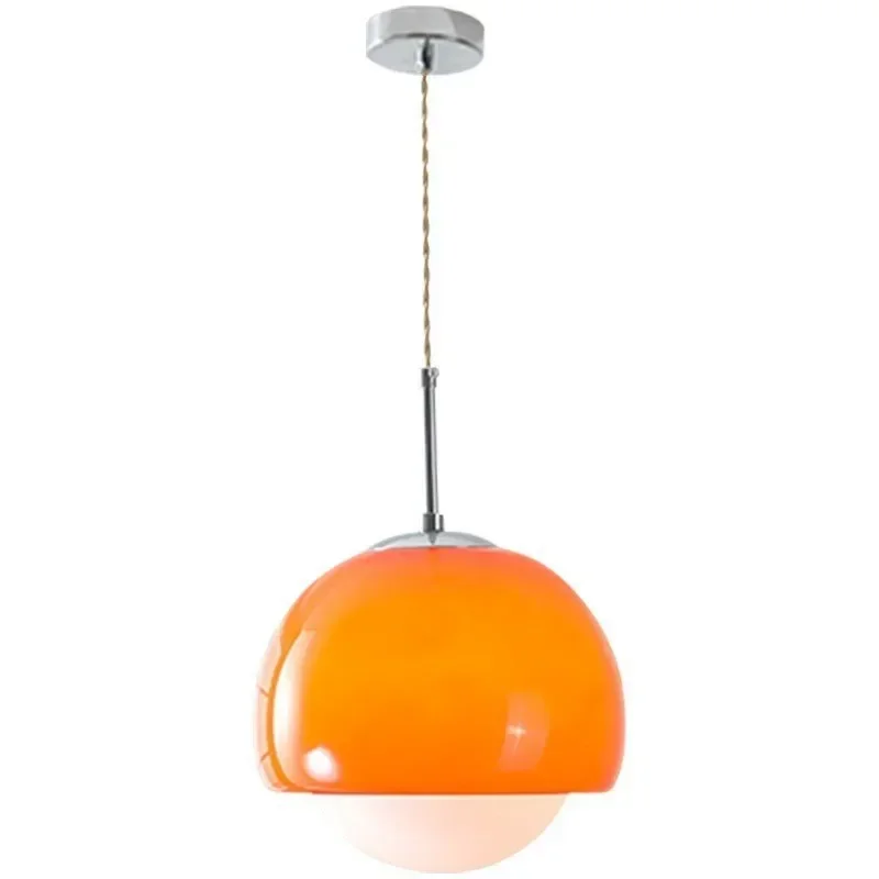 

Glass restaurant chandelier modern minimalist designer bar counter bedroom bedside study orange lamp