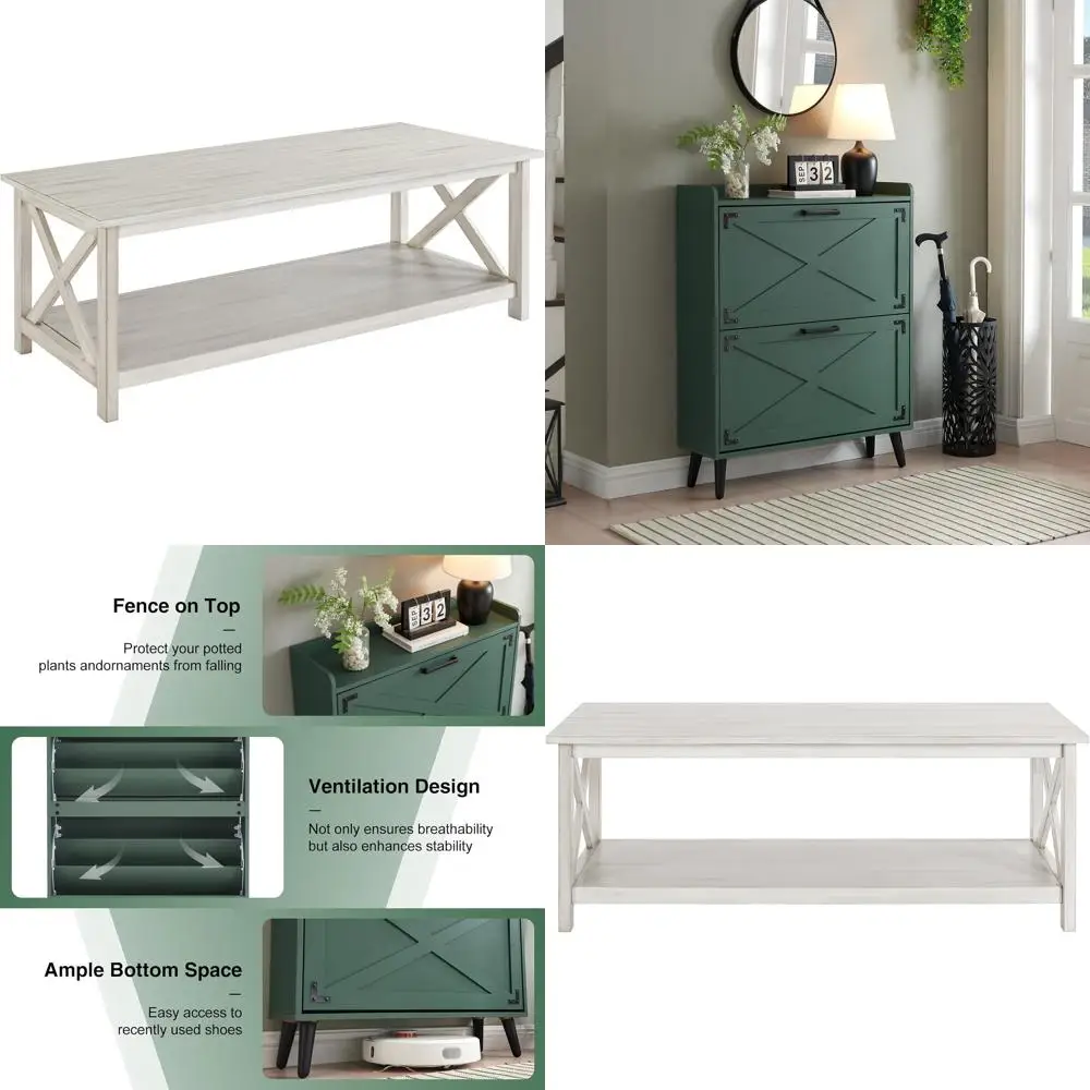 طاولة القهوة العتيقة البيضاء على الطراز العتيق