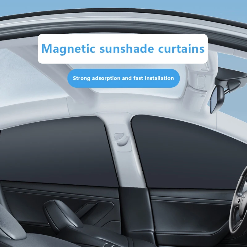 1PC Double-sided Thicken Car Sunshade Cover Side Window Magnetic Curtain Auto Sunscreen Heat Insulation Anti-UV Cover image 6