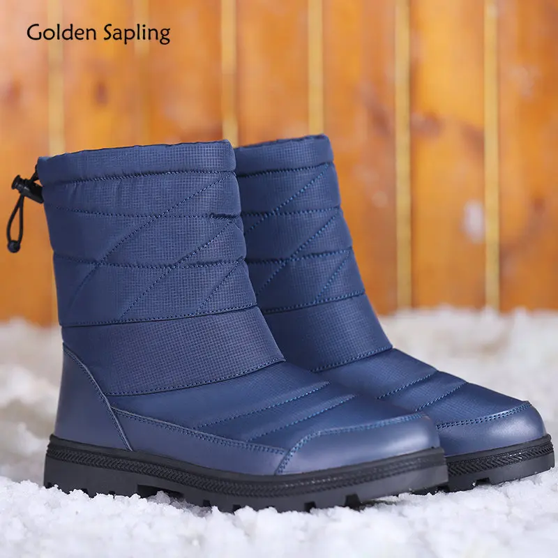 

Golden Sapling Snow Boots Retro Men's Shoes Warm Winter Boot Comfortable Platform Shoes for Men Concise Flats Tactical Chaussure