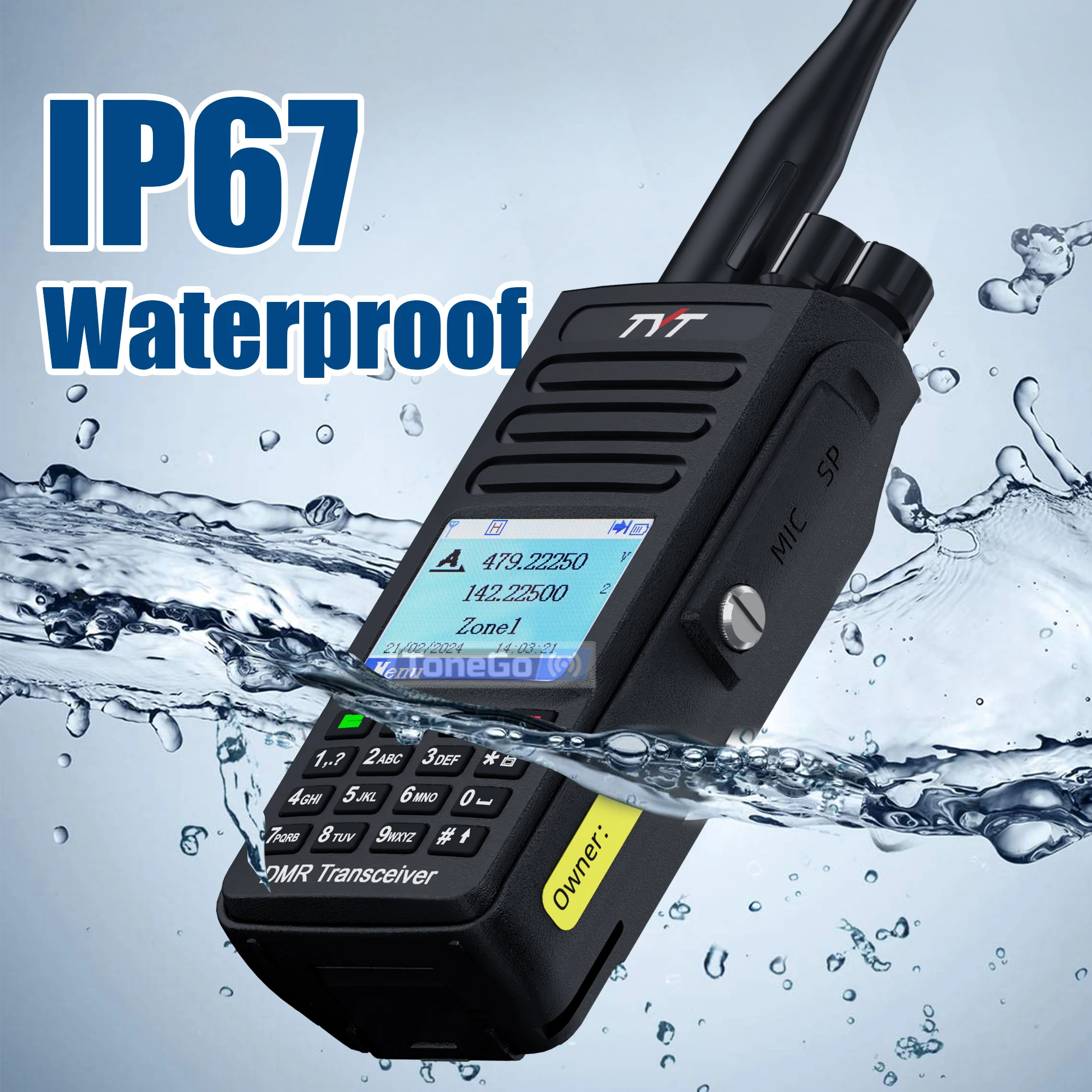 TYT MD-UV390 Plus 10W DMR Digital Walkie Talkie 3600mAh Type-C  AES256 GPS(Option) IP67 Waterproof VHF/UHF Dual Band Ham Radio