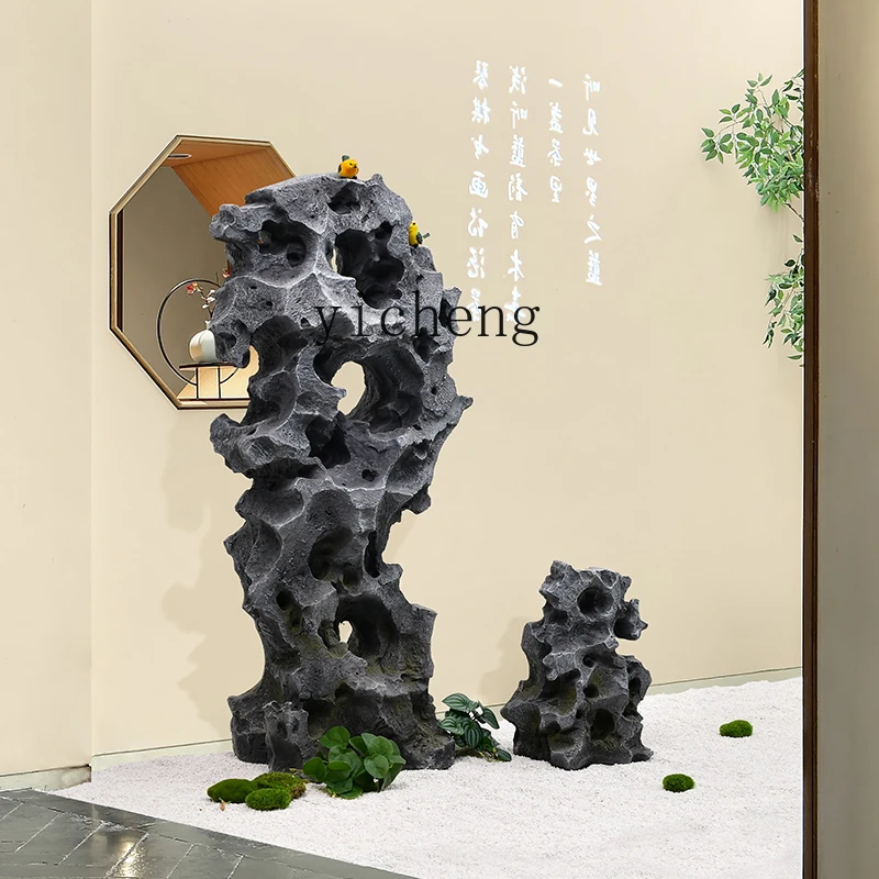 ZC simulation Taihu stone decorative ornament FRP rockery landscaping indoor staircase landscape