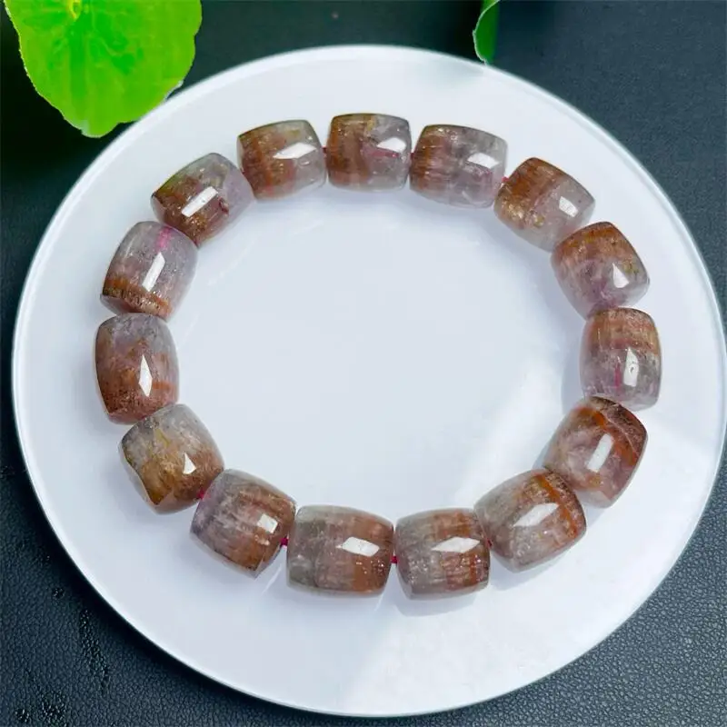 

12-13 мм натуральный ауралит ведро из бисера браслет богатство бусины кристалл кварц модные ювелирные изделия подарок для женщин 1 шт.