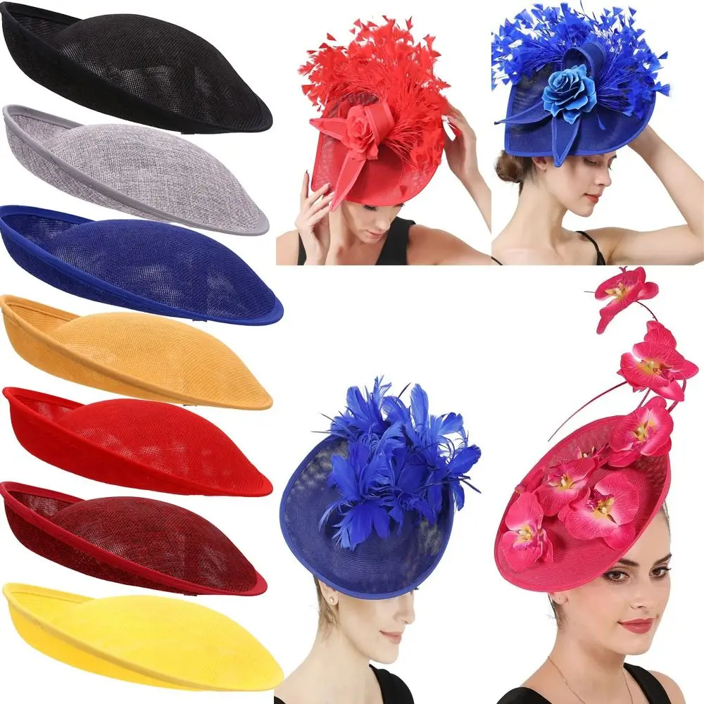 DIY Party Show Hats Wedding Bride Headdress Flat Top Hat Embryo Party Headpiece Handmade Headband Millinery Cocktail Headwear