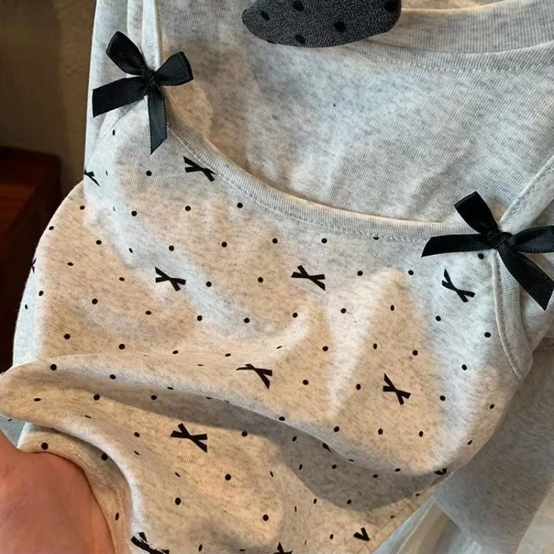 Kinder Mädchen Langarm 2-teiliges Set RAISE Herbst 2-8 Jahre Mädchen Zweiteiliges Top-Set mit Punktdruck Kinder Baby Mädchen Schlaghosen-Outfit – Detail 8