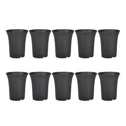 10PcsBlack Round Flower Pots High Waist Deep Pots Are Perfect for Indoor and Outdoor Plants Seeds Vegetables