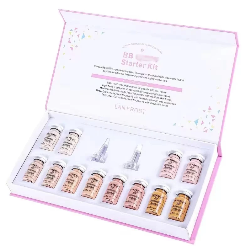 Korea 8ml BB CC Cream Glow Face Skin Care Serum Essence Ampoule Foundation Natural Facial Foundation Cream BB Cream Base Set