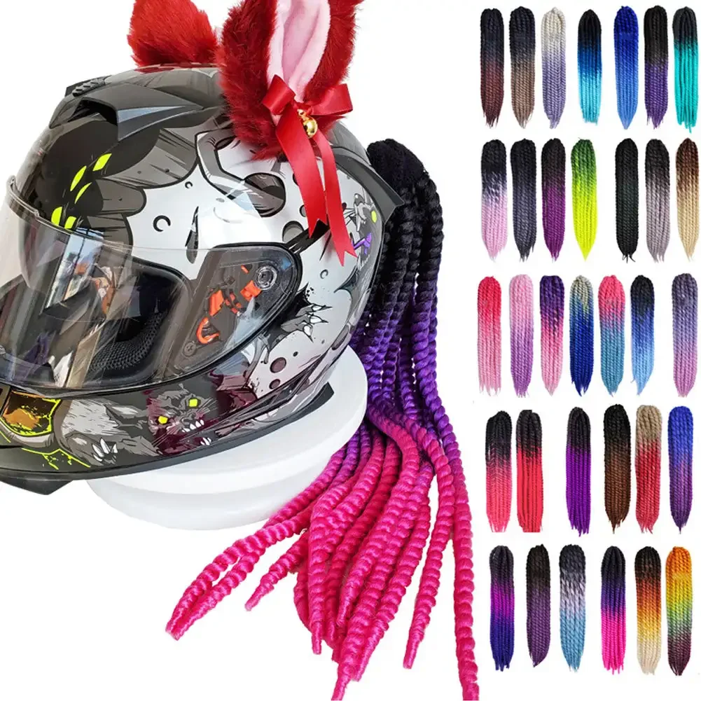 

Motorcycle Helmet Dreadlocks Helmet Dreadlocks Ponytail Braid Motocross Bicycle Motorbike Helmet Decoration 55cm With Sucker