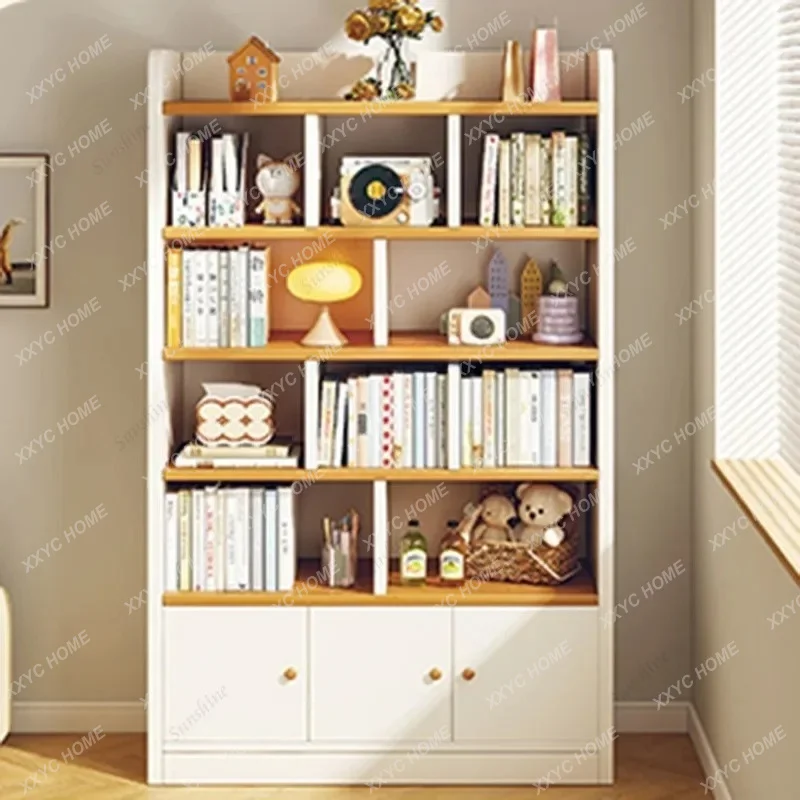 JYGWhite White Bookcases Display Storage Organizer Fashion Interior Save Space Big Size Book Shelf Cheap Estanteria Salon Furnit