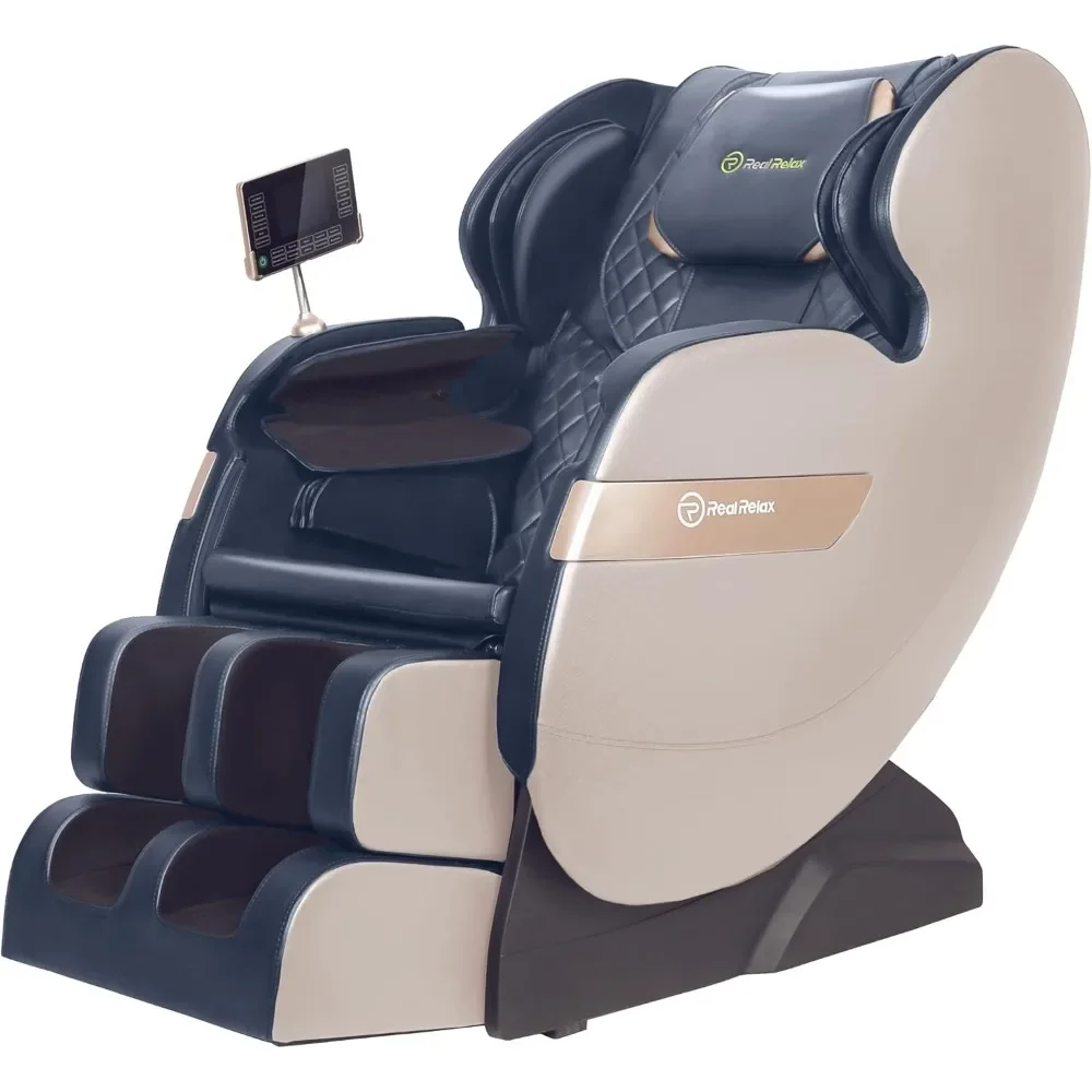 2024 Dual Core S Track Full Body Zero Gravity Massage Chair Recliner with App Control, Blue and Khaki