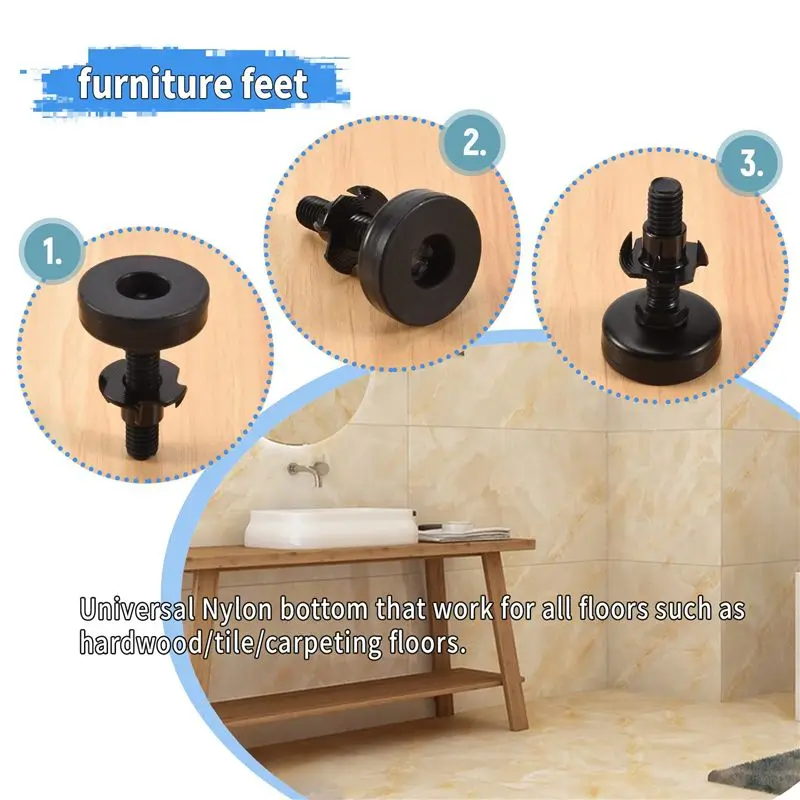 ABFA Móveis Niveladores Pesados Móveis Niveladores Pés Levantadores de Perna Ajustáveis Para Armários Mesas Cadeiras Raiser