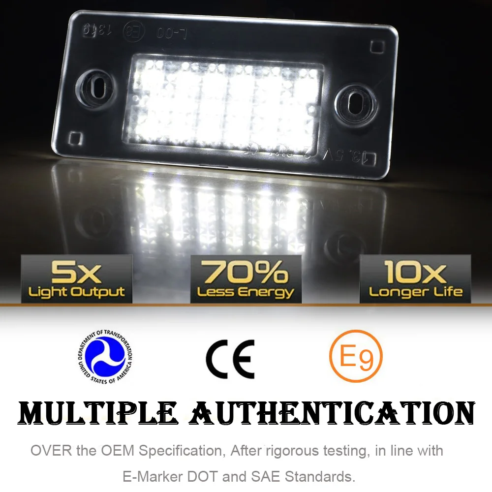 2x Canbus Led أضواء لوحة رقم الترخيص الخلفي لأودي A3 S3 8L LCI تجميل 2000-2003 A4 S4 B5 LCI تجميل 1999-2001 #3