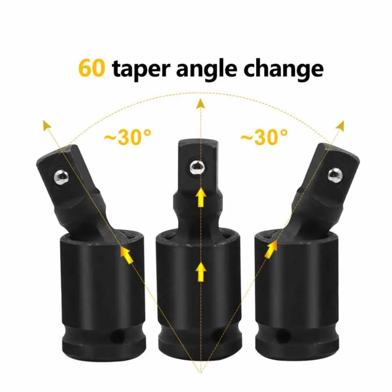 360 Degree Swivel Knuckle Joint Air Impact Wobble Socket Adapter Hand Tools 1/2 3/8 1/4 Electric Wrench Socket Universal Joint