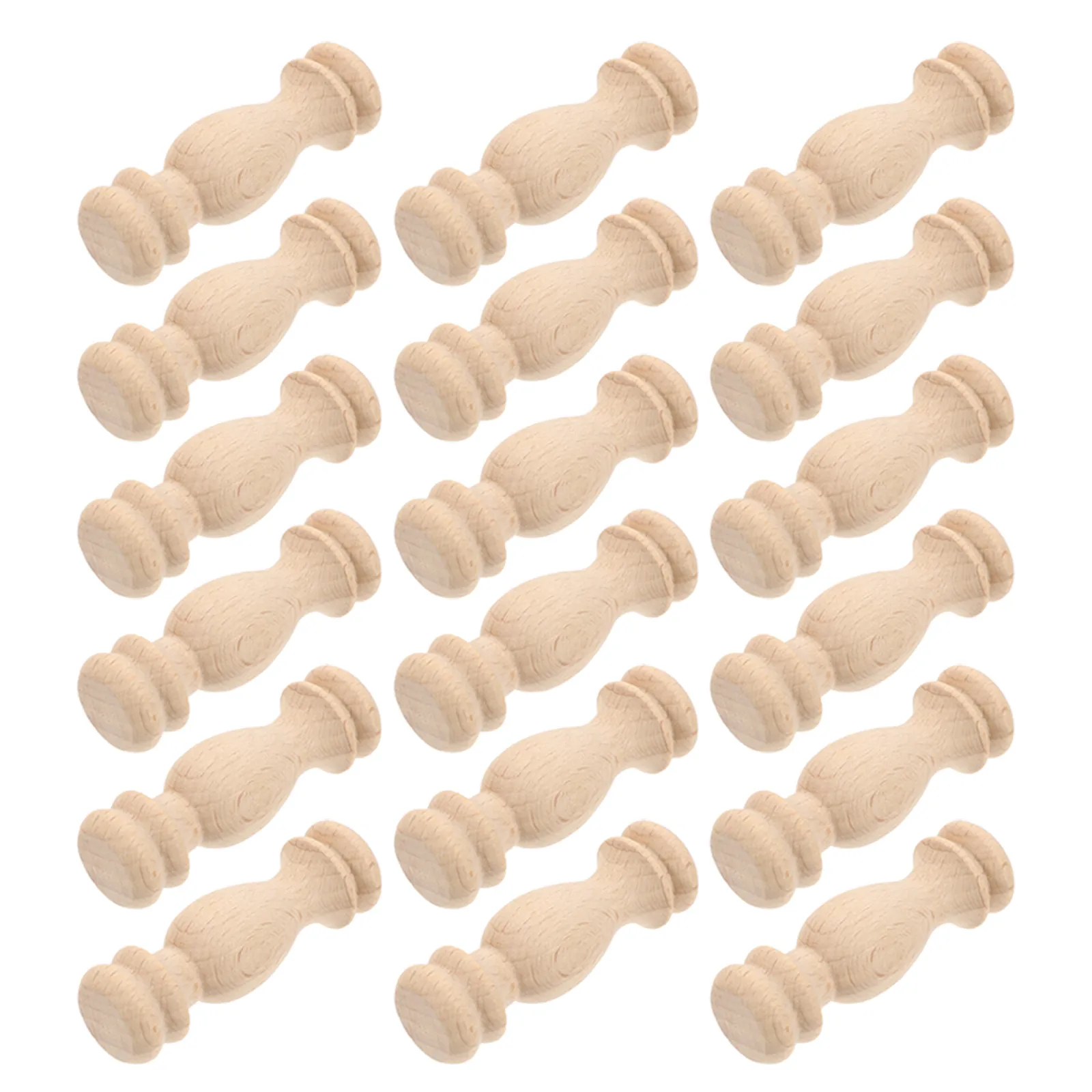 20Pcs Elegant Roman Style Wooden Finials Solid Hardwood Unfinished Porch Flag Toppers Staircase Balusters Deck Post Tops Craft