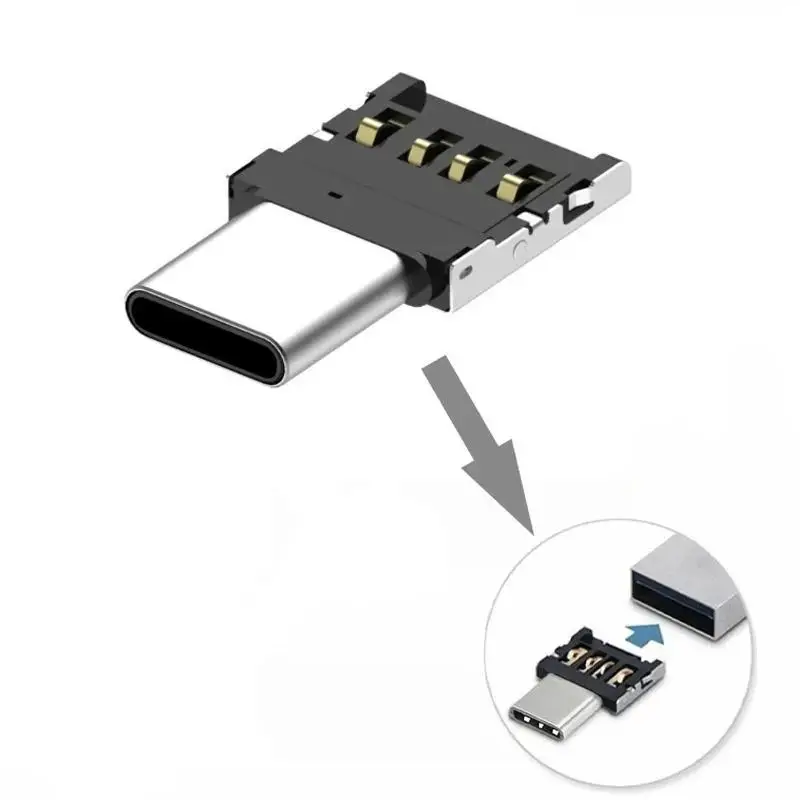 1PCS Universal Type C Micro USB To USB 20 OTG Adapter Connector For Smartphone OTG Cable Miniature Adapter