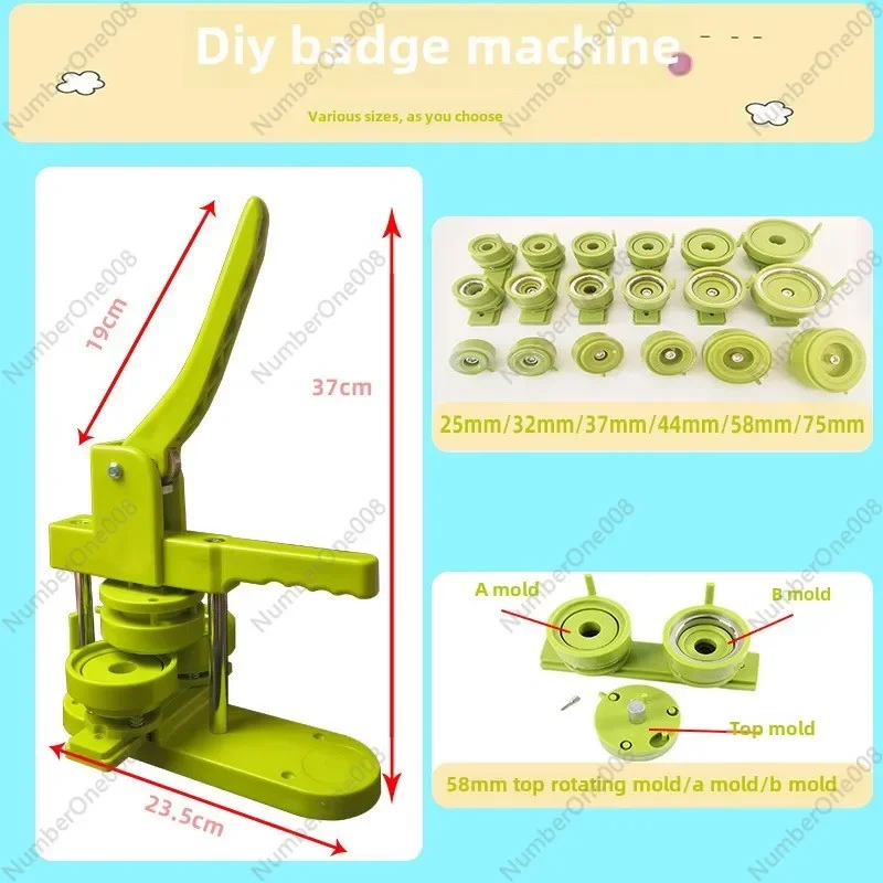 Badge Machine Manual Whole Package System Badge Advertising Equipment Art Calligraphy Collection Children's Holiday Gifts