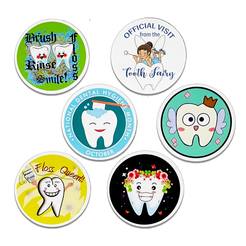 50/100pcs Cartoon Tooth Shape Stickers Tooth Fairy Paper Sticker Dentist Gift for Kid Children Graffiti Decal Sticker