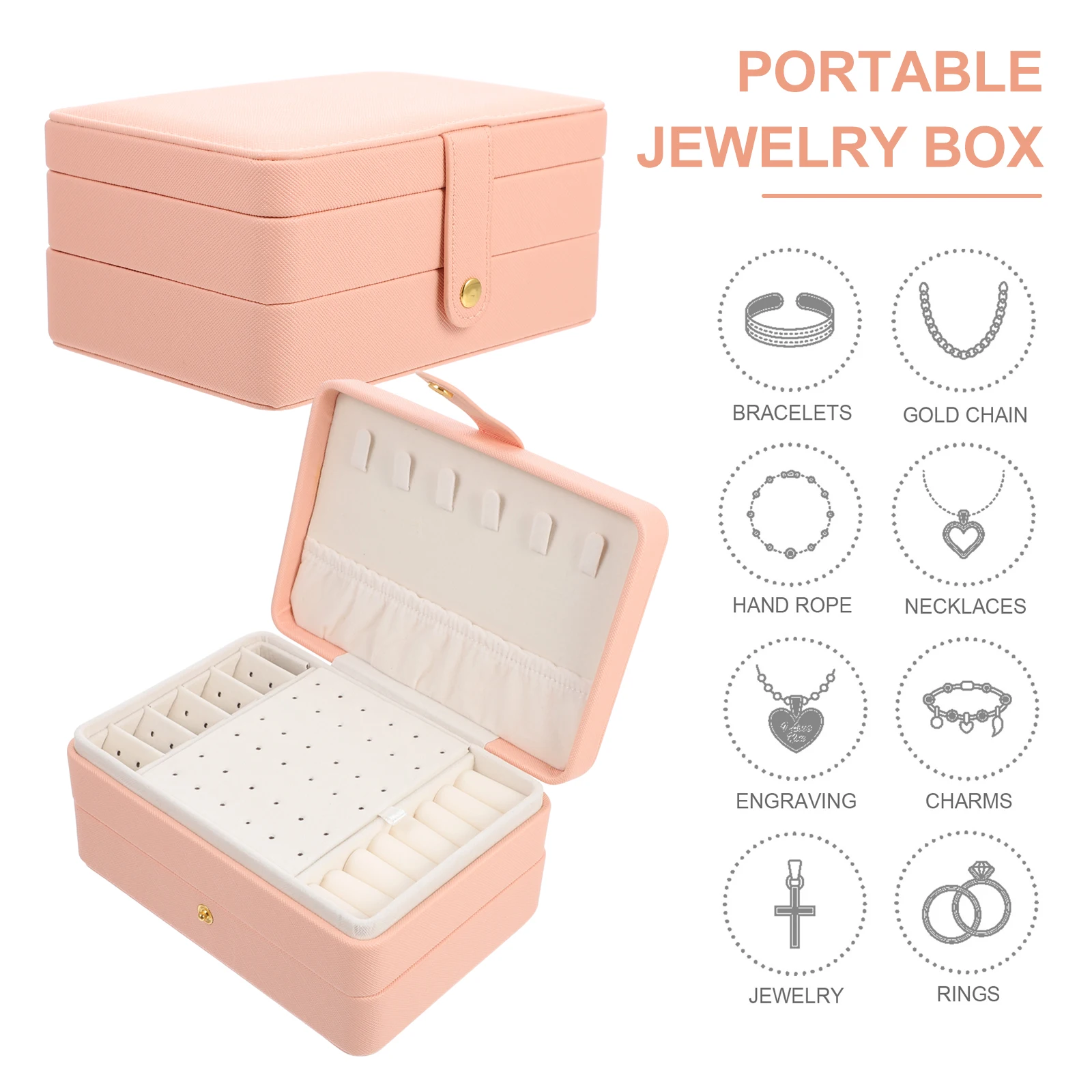 

Portable Jewelry Box PU Multi layer Storage Travel Case Earrings Necklace ganizer Home Decor Gift Idea Accessories