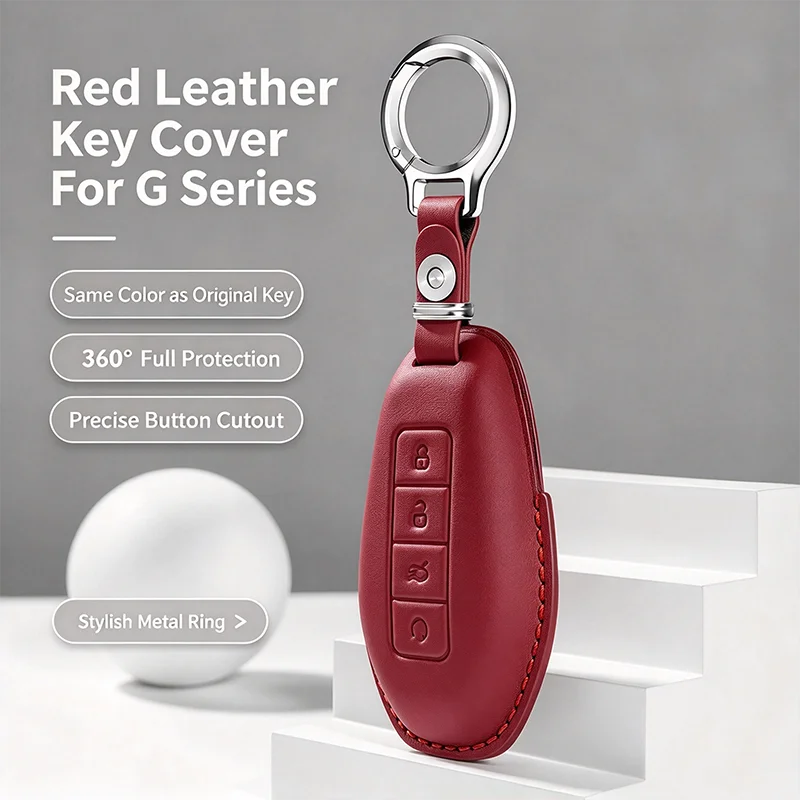For Denza N8L 2025 Flagship Premium Genuine Leather Car Key Case Cover Key Fob Holder Keyring