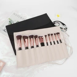 Roll Up Makeup Brush Holder, Makeup Brush Organizer, Travel Makeup Brushes Bag Cosmetic Bags Pouch For Women Eyebrow Brushes