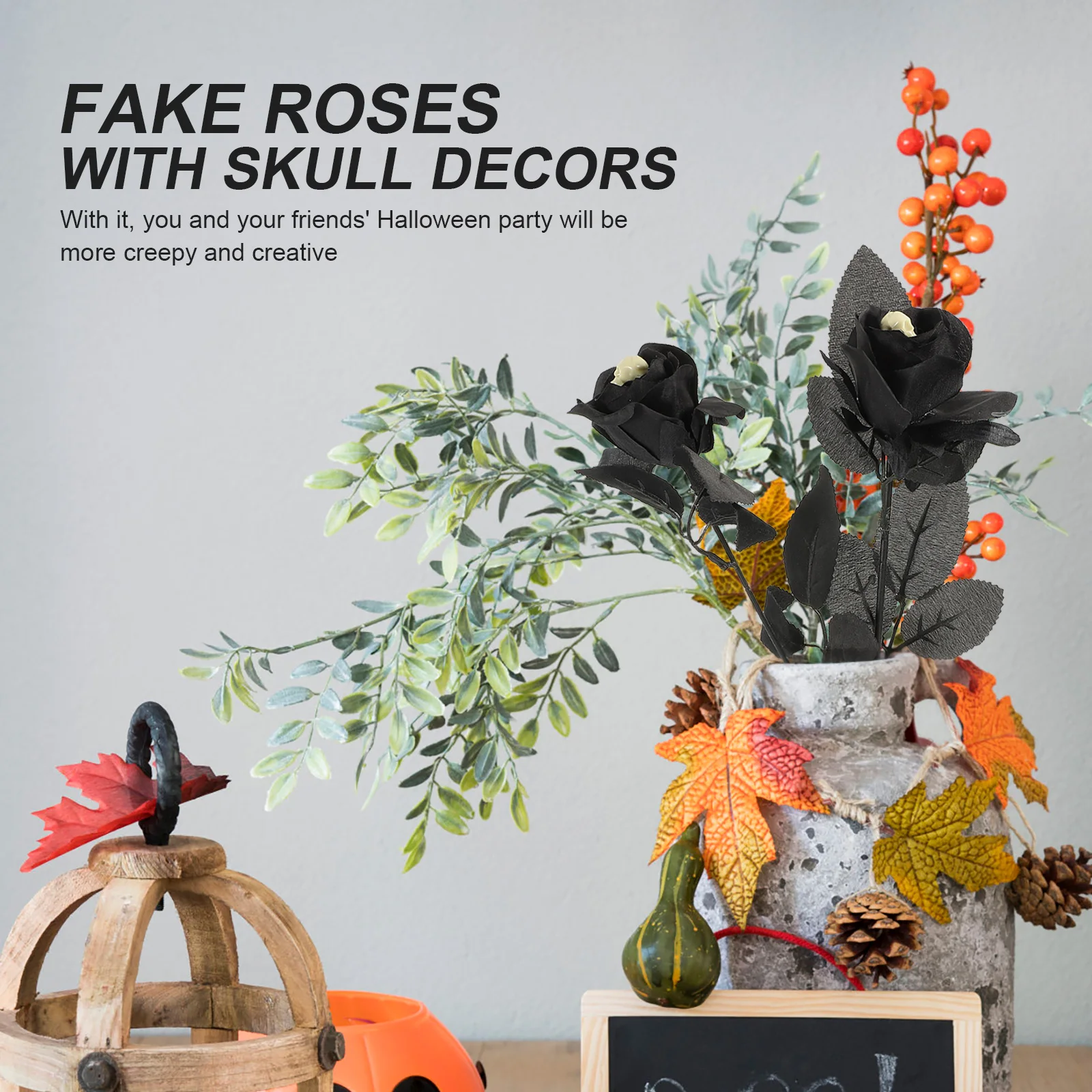 

10pcs Artificial Roses Polyester Halloween DecorationsCreepy Faux Photo Props Room Party StoreHaunted House