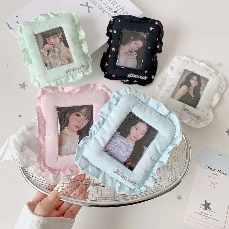 3 Zoll Kpop Fotokartenhalter Schlüsselanhänger INS Mode Niedlicher Star Stoff Puffy Idol Fotoaufbewahrung Anhänger für Fans – Detail 7