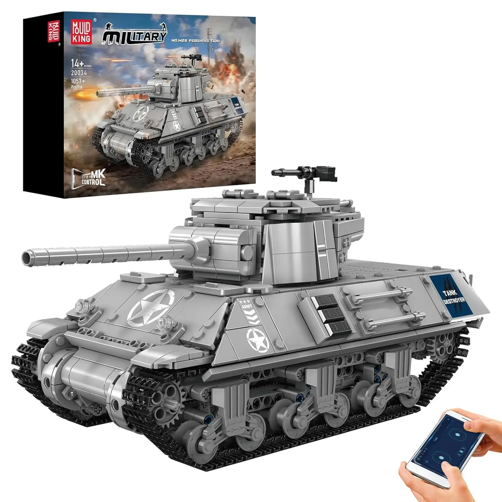 

Mold King 1057 шт. RC комплект для сборки военной машины, Коллекционная модель танка времен Второй мировой войны для подростков и взрослых, идея подарка