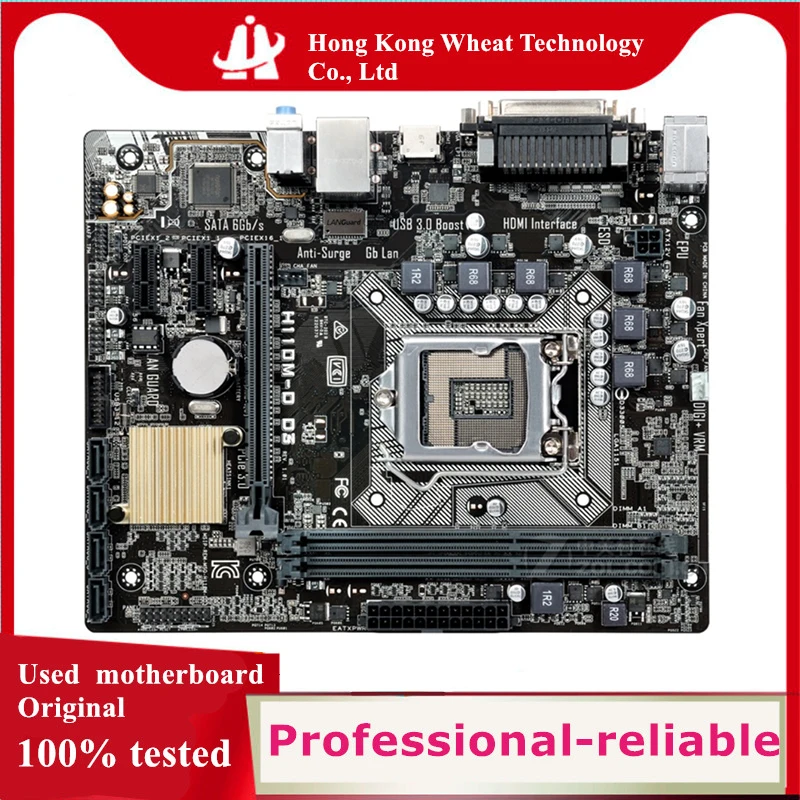 For Intel H110 H110M-E motherboard Used original LGA 1151 LGA1151 DDR4 32GB USB2.0 USB3.0 SATA3 Desktop Mainboard