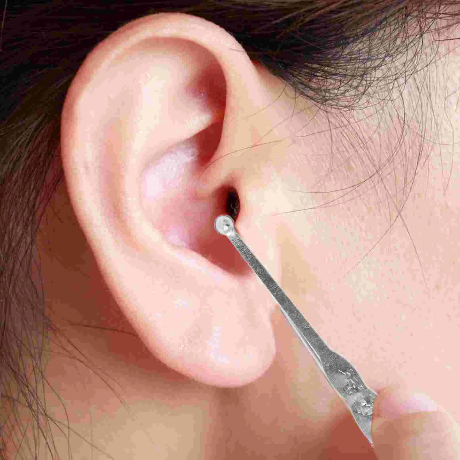 100pcs Portable Ear Wax Remover Ear Pick Cleaner Stainless Steel Ear Scoop Spoon Durable Ear Cleaner for Home