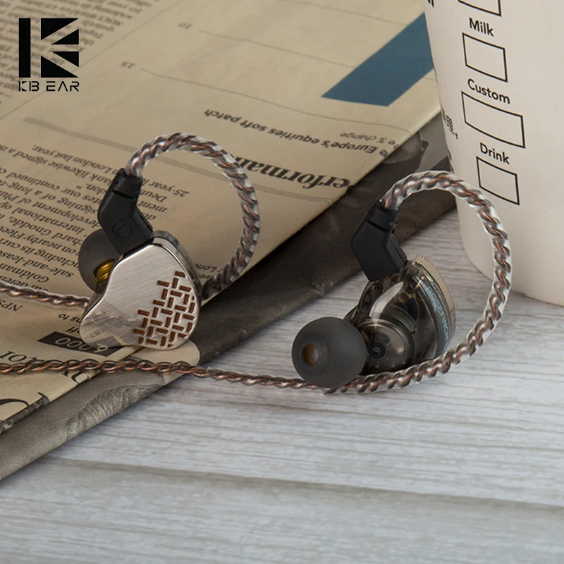 KBEAR Rosefinch Hifi In-ear Wired Earphone Monitor 4-core OFC Wire Dynamic Driver IEM Sports Hi Fi Headphone with Mic 3.5mm Plug