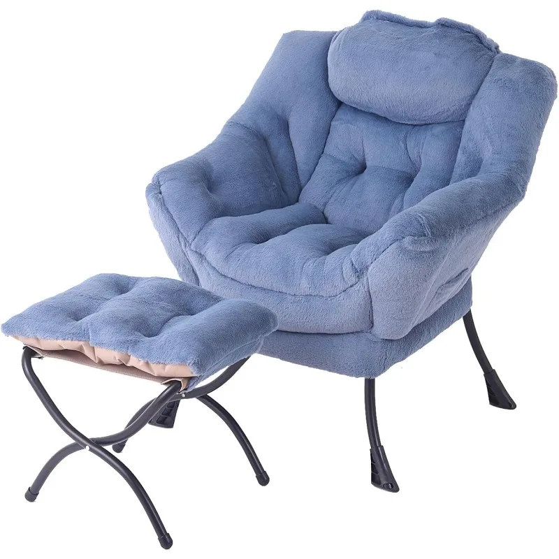 home.Lazy Chair with Ottoman, Modern Large Accent Lounge Chair Living Room, Dorm Rooms, Garden and Courtyard