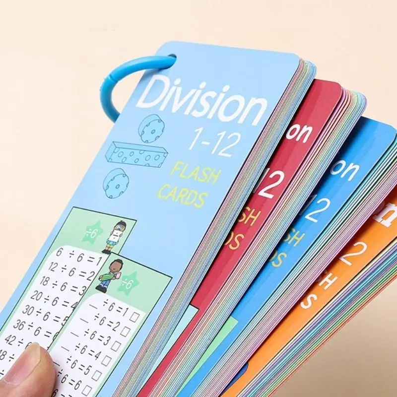 Math Facts Flash Cards Reusable Learning Flashcards for Write and Wipe, Interactive Multiplication Division Flash Cards