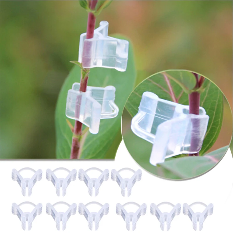 25/50/100pcs Garden Graft Clip Plastic Plant Support Clips AntifallClamps For Vine Garden Greenhouse Vegetables Watermelon