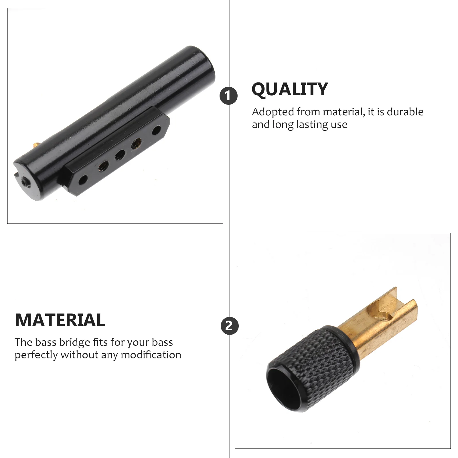 

High Mass 5 String Bass Bridge Durable Headless Single Round Replacement Easy Install Strict Quality Inspection Professional