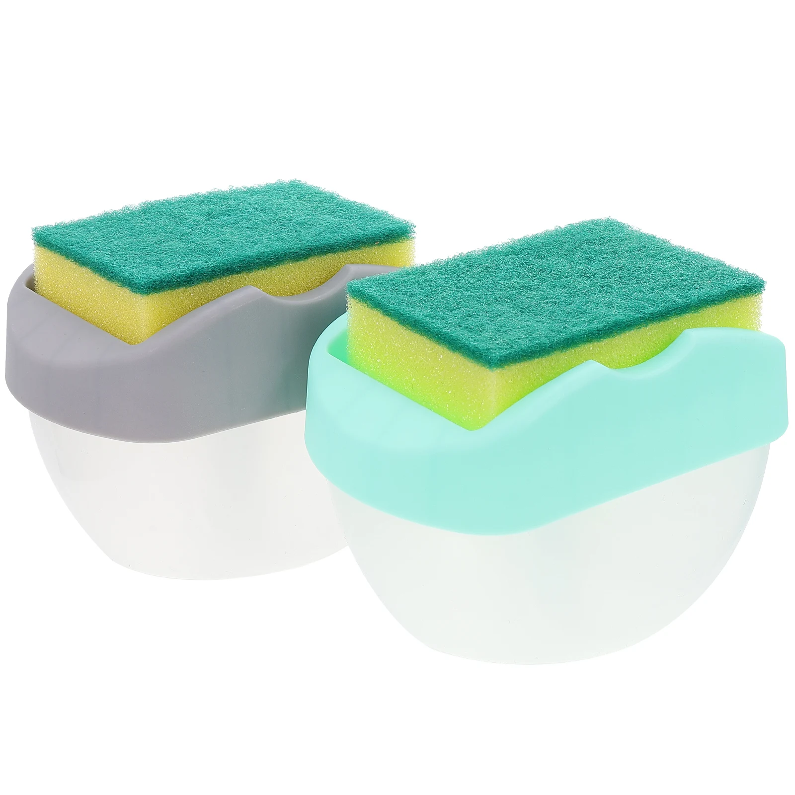

2 Sets Dish Soap Dispenser Sponge Holder Kitchen Sink Washing Supply Press Type Container Practical Long Lasting Save