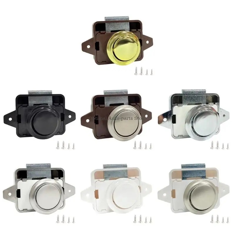 

Keyless Cupboard Lock Furniture Hardware Push Button Latches Push Lock Keyless Door Lock for Campers Furniture Cupboard