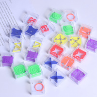 12Pcs Mini 3D Bead Rolling Ball Balanced Maze Cube Puzzle Intelligence Labyrinth Toys for Kids Birthday Party Favors Goodie Bag